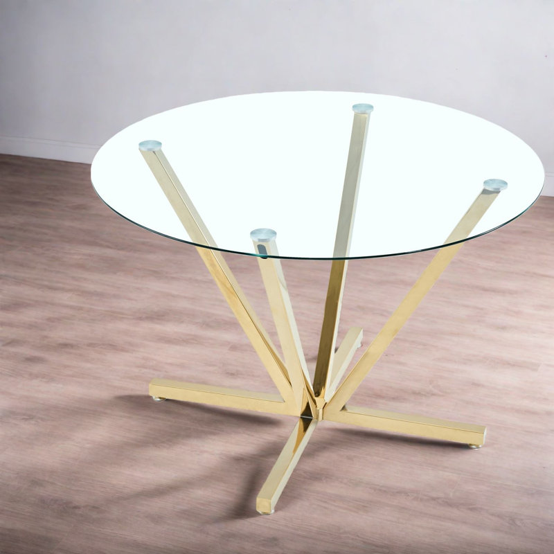Tables de salle à manger peu encombrantes (table seulement, sans chaises, avec plateau et pieds), cuisine moderne en verre trempé 45,27 po