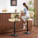 Swivel Adjustable Height Bar Stools with Footrest and Thick Cushion Curved Backrest(Set of 2)