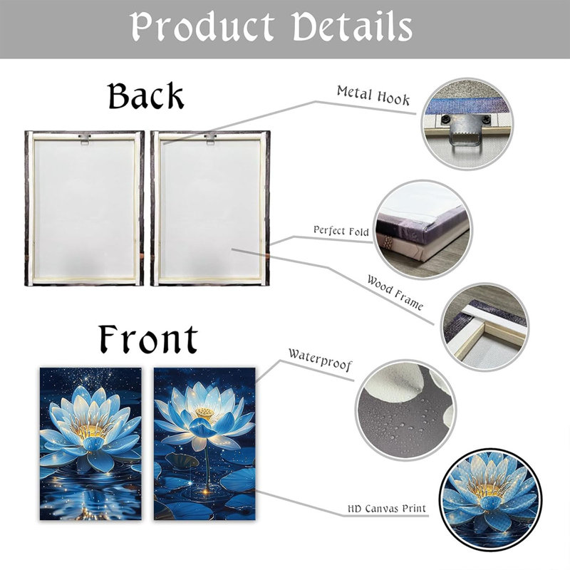 2 Piece Wrapped Canvas Print, 40 cm H x 60 cm W