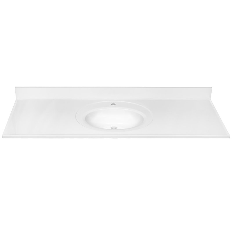 Cultured Marble Vanity Top with Backsplash, Single