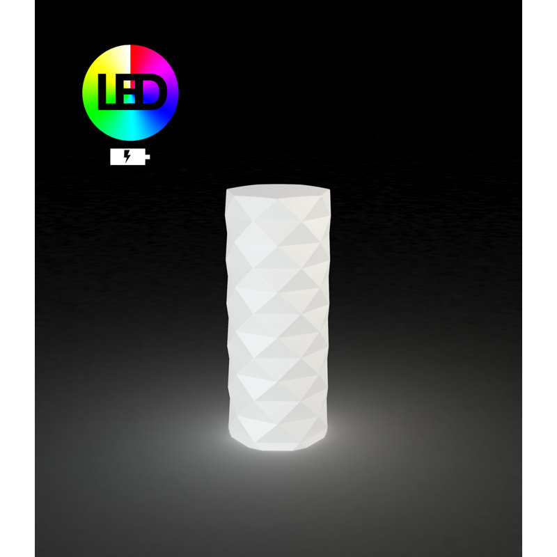 Marquis Matte Ice White Plug-In LED Outdoor Floor Lamp, Yes, Plug-In, 21.25" H x 9.75" W x 9.75" D