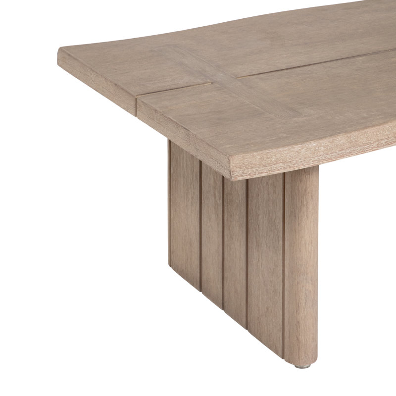 Table basse d'extérieur en bois d'eucalyptus brossé naturel Ladarius