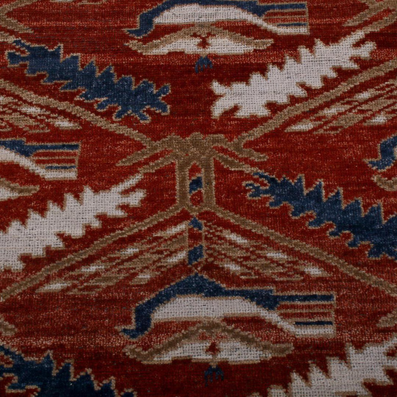 Burano Hand Knotted Wool Geometric Area Rug, Runner 2'6" x 10'