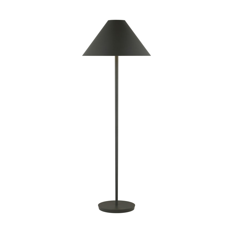 Kelly Wearstler Contra 1 Light Bedroom Home Office Living Room Lamp, Matte Charcoal Black, Matte Charcoal Black