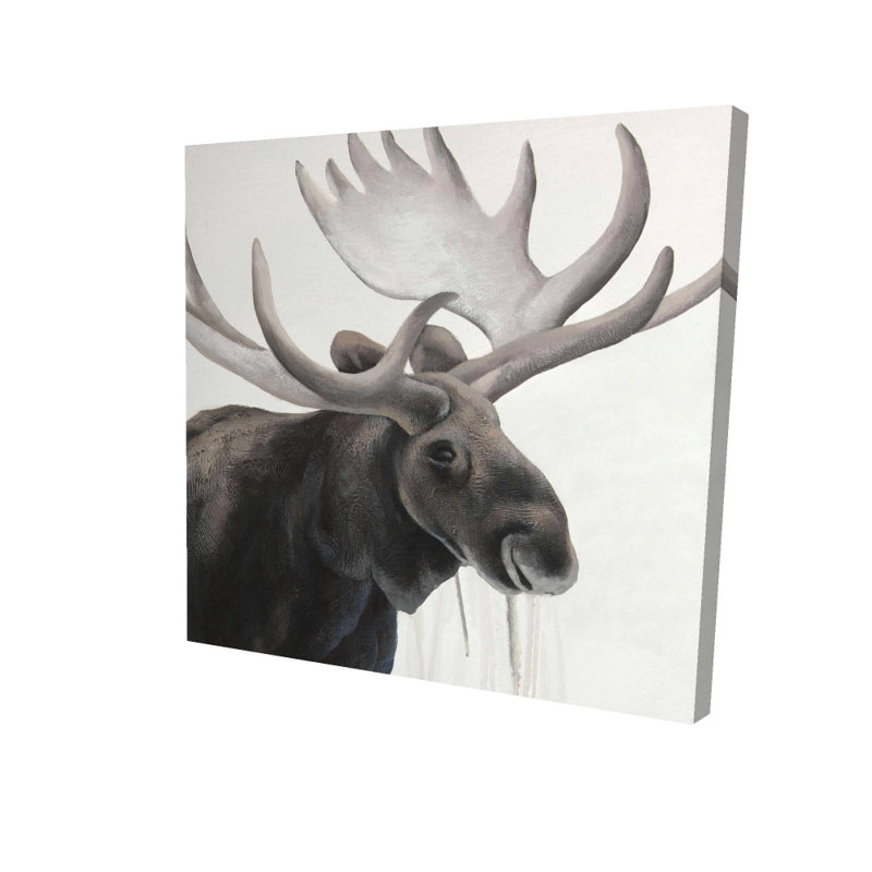 Rustic Moose Brown Canvas - Home Decor Wall Art | Deer Theme