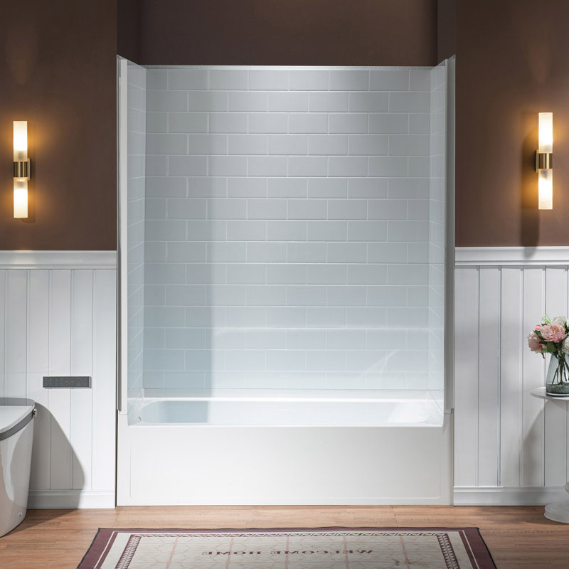 60" x 32"  Direct-to-Stud Tub Surround Wall Panels – Perfect for Alcove Tubs, Tub Not Included