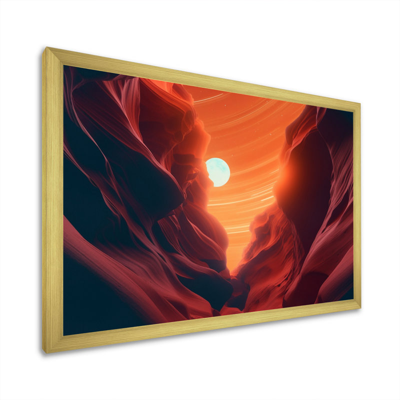 «Upper Antelope Canyon II», reproduction sur toile, H 16 po x l 32 po x P 1 po, Cadre doré à une seule photo