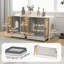 Cat Litter Box Enclosure w/ 2 Cabinets for 2 Cats, White