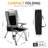 Adjustable Reclining Camping Chair With Cup Holder & Side Pocket, High Back Folding Outdoor Chair For Patio, Camping, Beach, Gray-991751630
