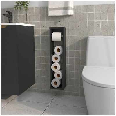 Supai Toilet Paper Holder In Melamine, Black