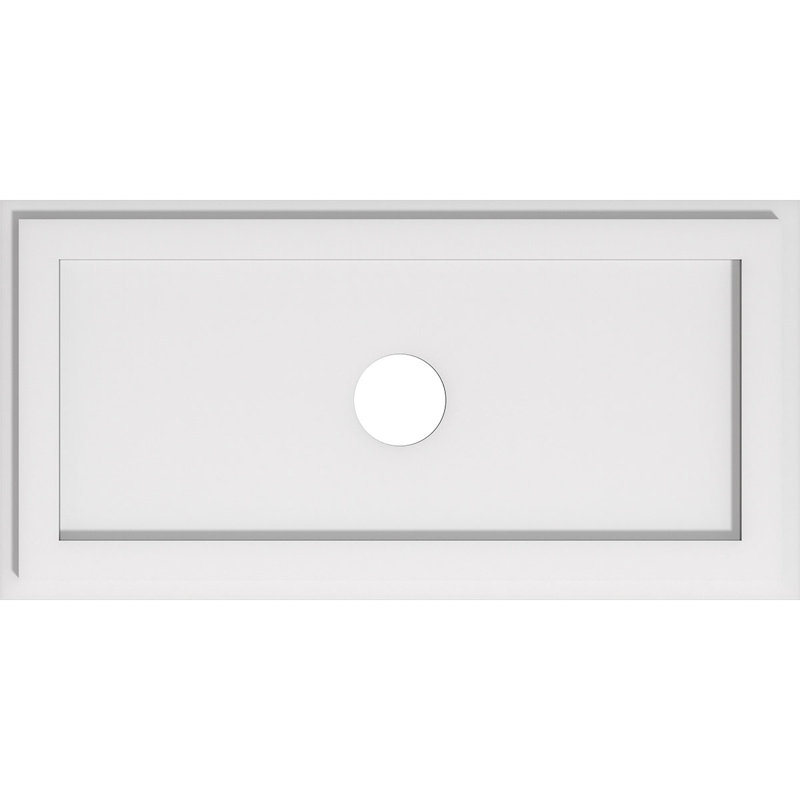 Diamètre intérieur de médaillon rectangulaire contemporain en PVC de qualité architecturale 3 po, H 13 po x l 26 po x P 1 po
