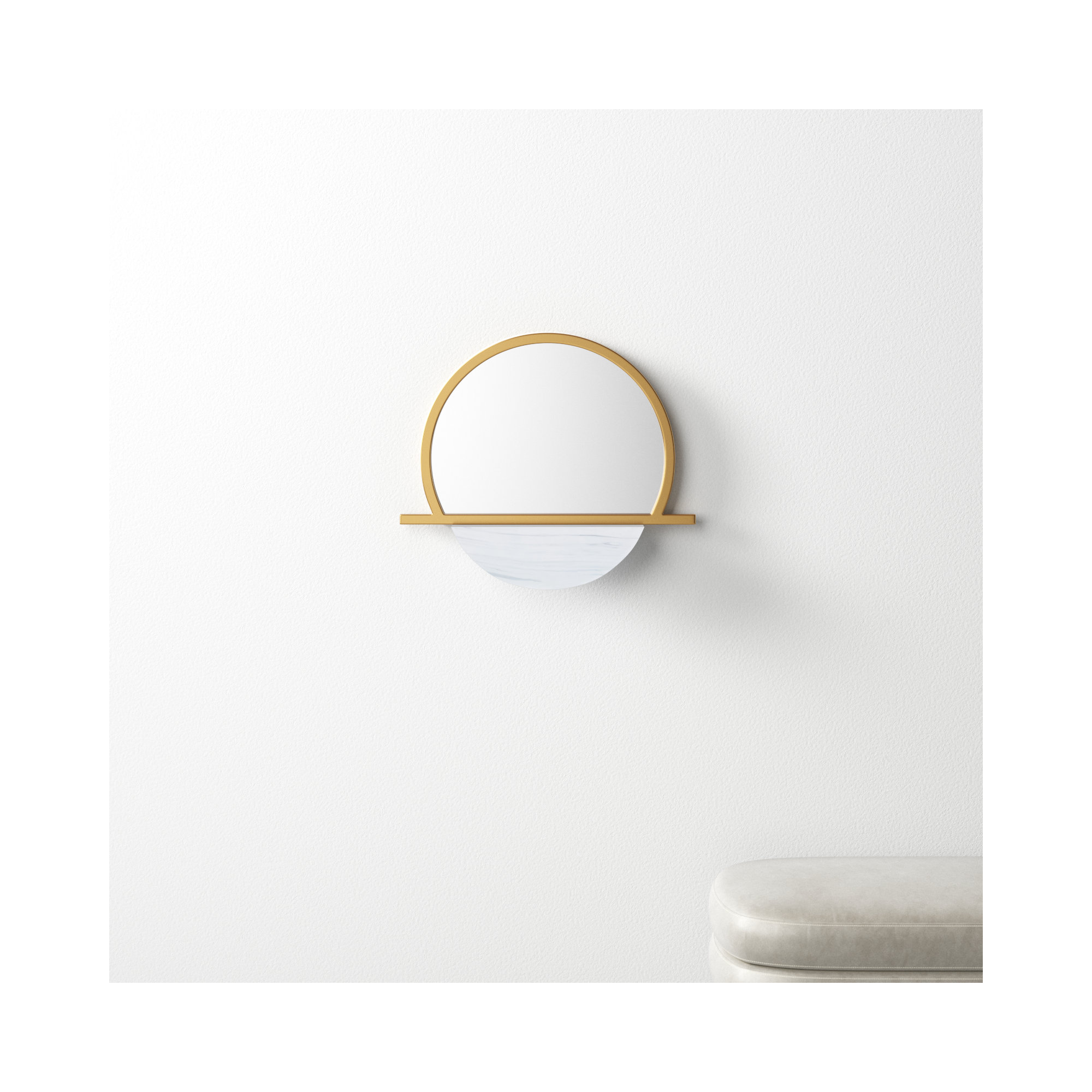 Daryll Metal Flat Mirror with Shelves