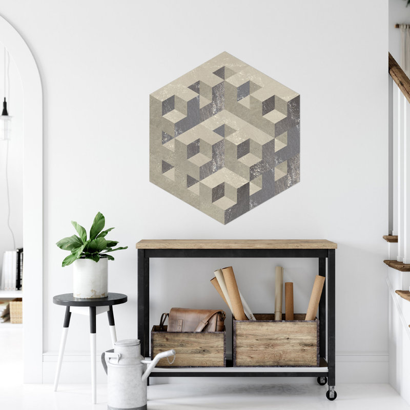 Carreau de mosaïque en pierre 8 po x 9,2 po, Gris / beige