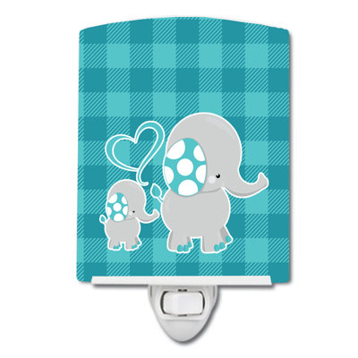 Mommy and Baby Elephant Ceramic Night Light
