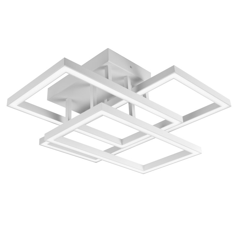 White Aluminum 28-inch LED Rectangular Semi Flush Ceiling Light