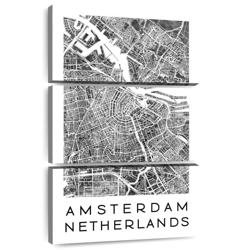 Aliaz Minimalist Amsterdam City Map