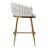 26'' Counter Height Beige Bar Stool With Hand - Wave Back, Golden Footrest, Skin Velvet, High Density Foam Padding, Adjustable Metal Legs, Ideal For Bedroom And Study Back Stool, Chromed Base,