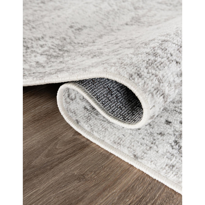 Brandt Floral Area Rug, Runner 3'3" x 19'8", No, Gray
