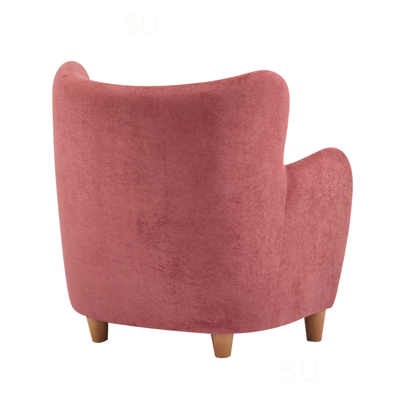Fauteuil d'appoint rembourré Reshami, Rouge