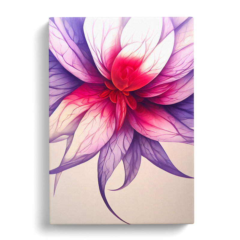 Camptown Floral Airbrush - Wrapped Canvas, 50cm H x 35cm W x 3cm D