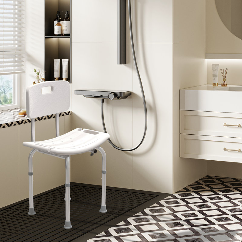 Adjustable Bathroom Shower Chair – Safe Bath Seat For Elderly & Mobility Aids
