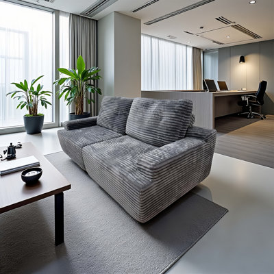 Modern Minimalist Gray Double Seat Compression Sofa Reception Sets