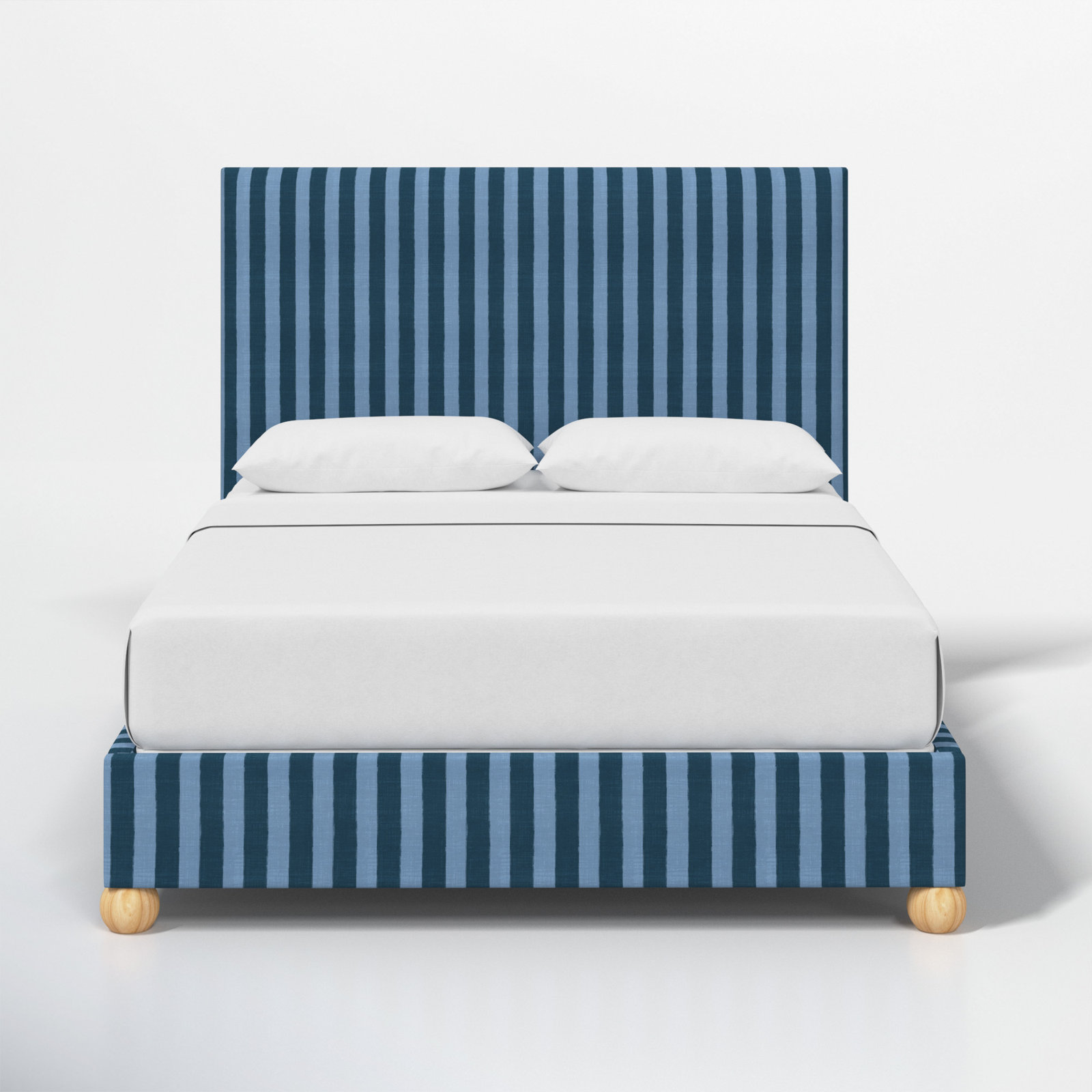 Benita Upholstered Bed, California King, Brush Canopy Tonal Blue