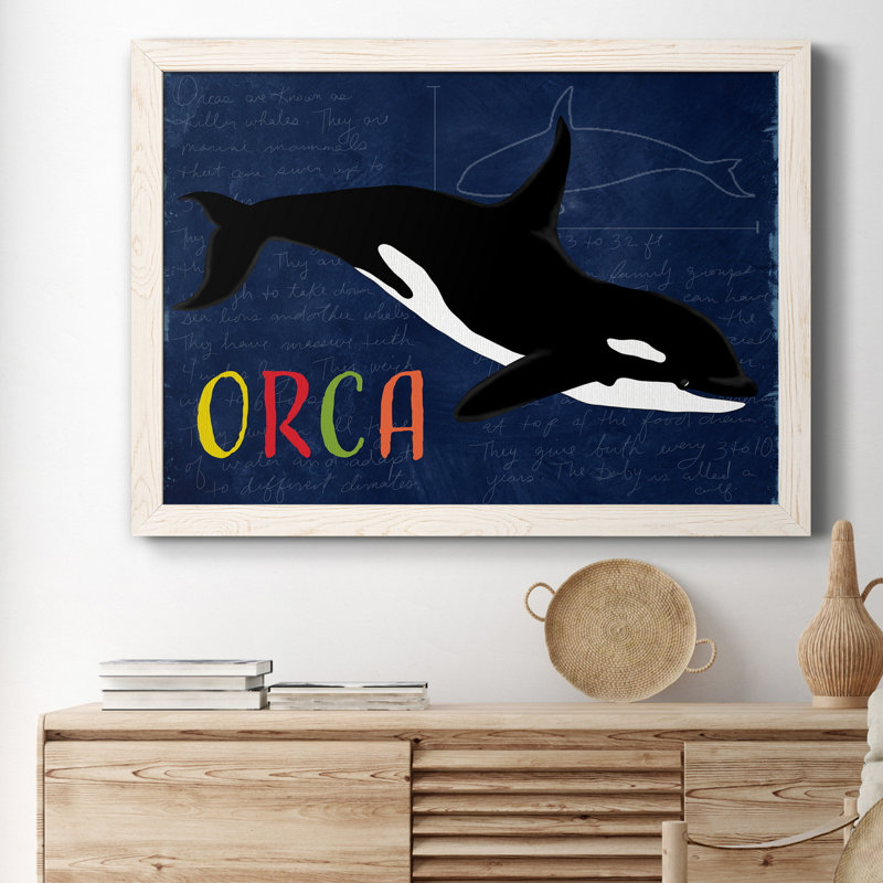 " Orca " Painting Print, White, 31.5" H x 23.5" W x 1.5" D