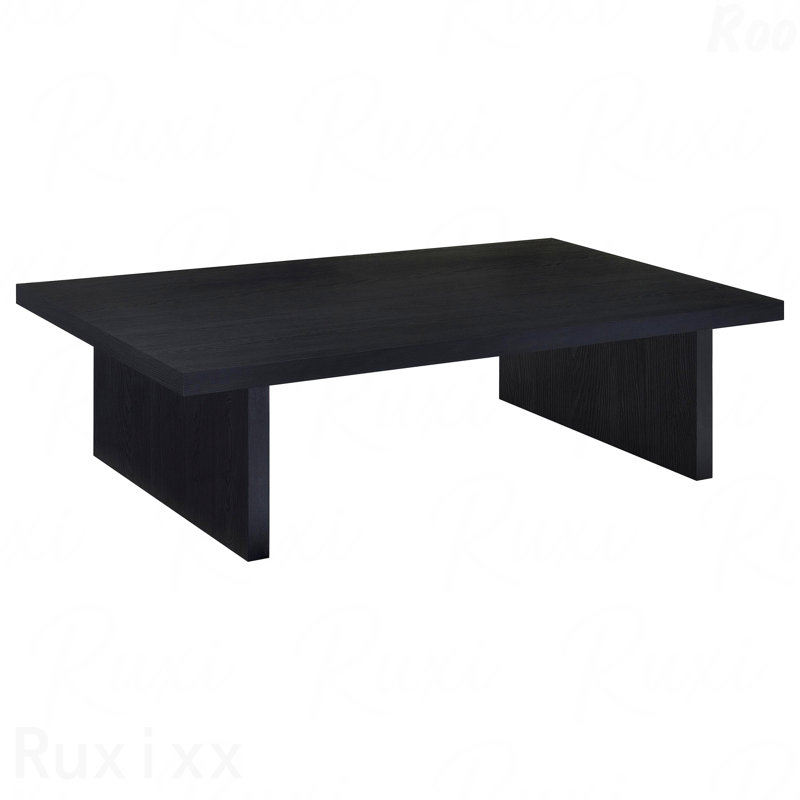 Black Rectangular Engineered Laminate Coffee Table