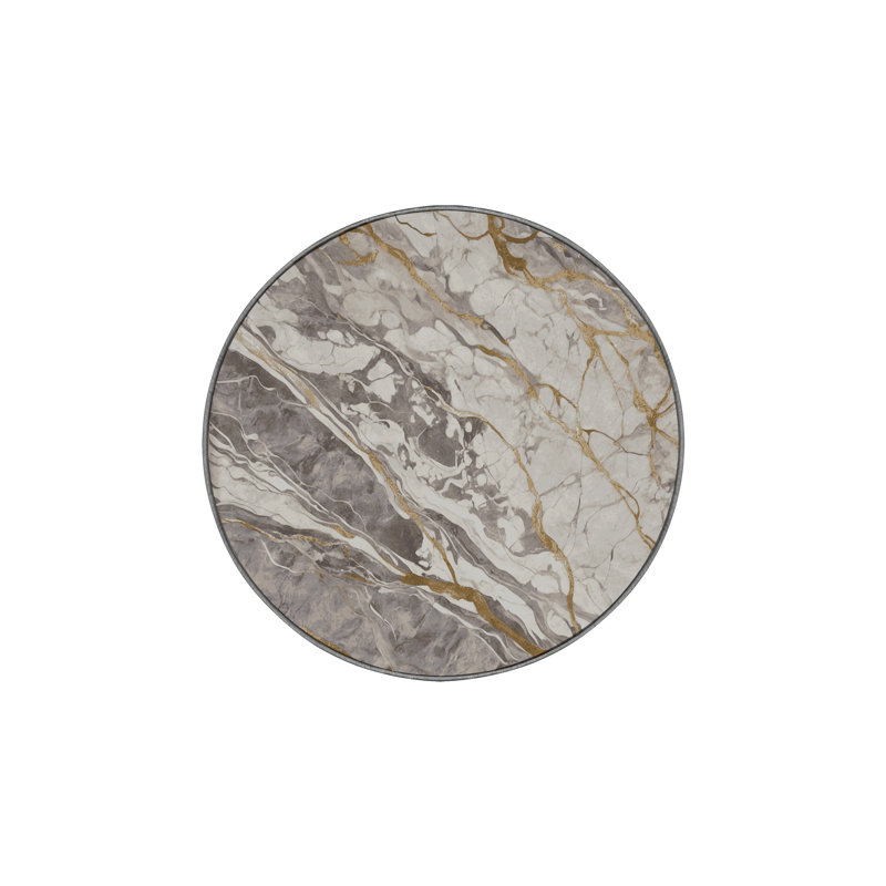 Machine Washable Gray Area Rug, Round 8'