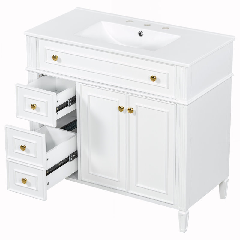 Armoire avec tiroir rabattable, Blanc