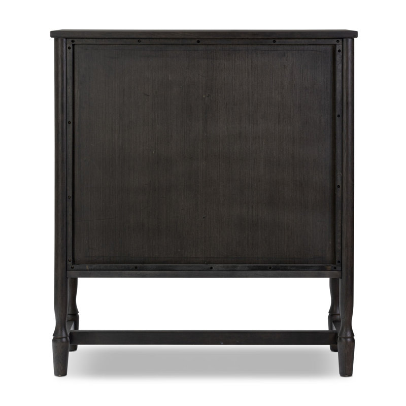 Bari Bar Cabinet, Cracked Smoked Black