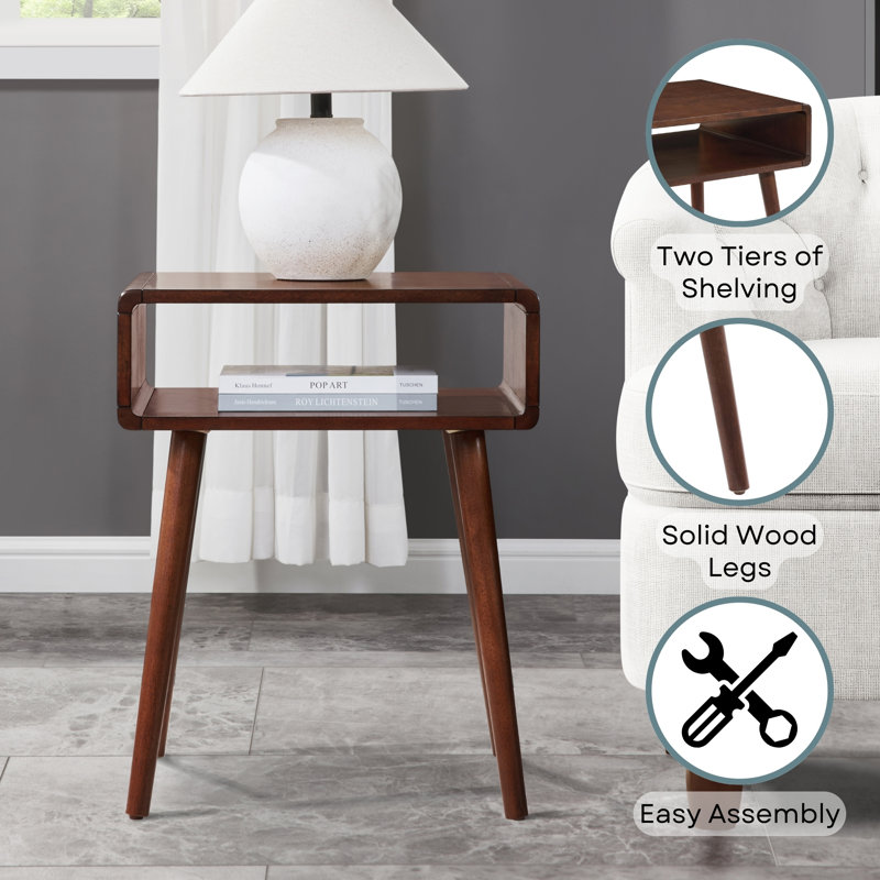 Kays End Table with Shelf, Espresso