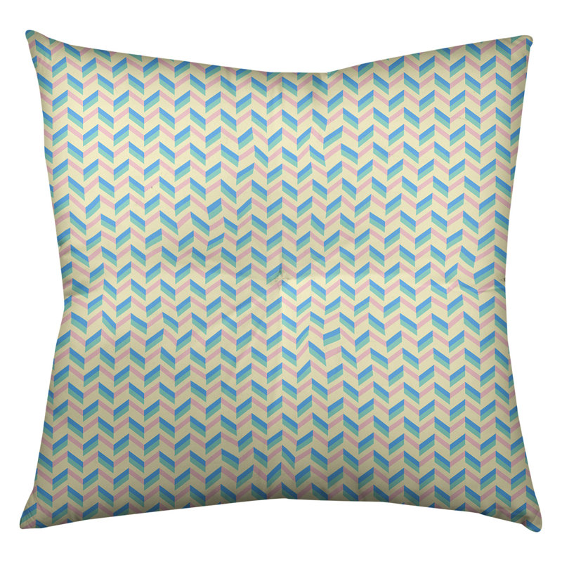 Coussin de sol Katelyn Elizabeth, 30 po x 30 po, Jaune et pastel