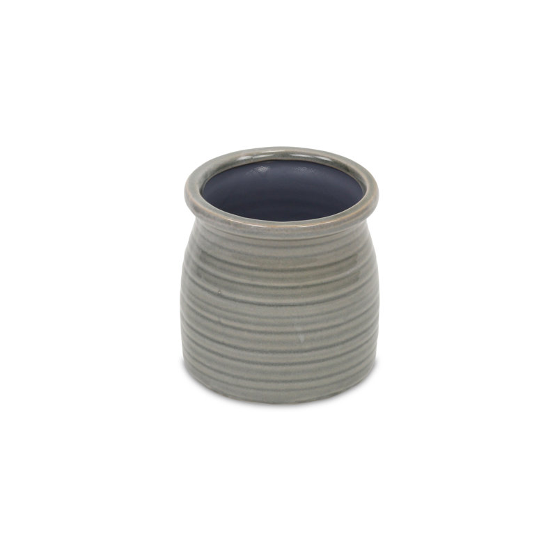 Pot à fleurs en céramique Mott, Gris, H 4 po x l 3,75 po x P 3,75 po