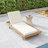Dounton Patio Adjustable Acacia Wood Patio Chaise Lounge With Cushion-1400212034