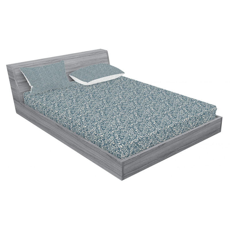Microfiber Floral Sheet Set, Full Sheet Set + Fitted Sheet + 2 Pillowcases