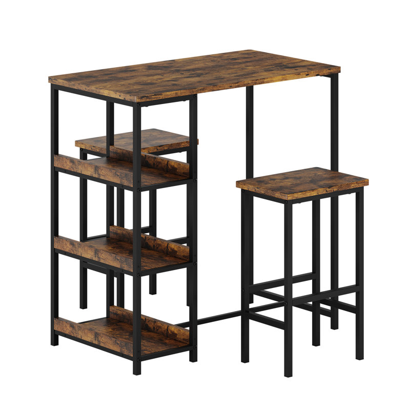 Dining Set, Brown, Brown, 76cm H x 74cm W x Does Not Applycm D, Black, Brown