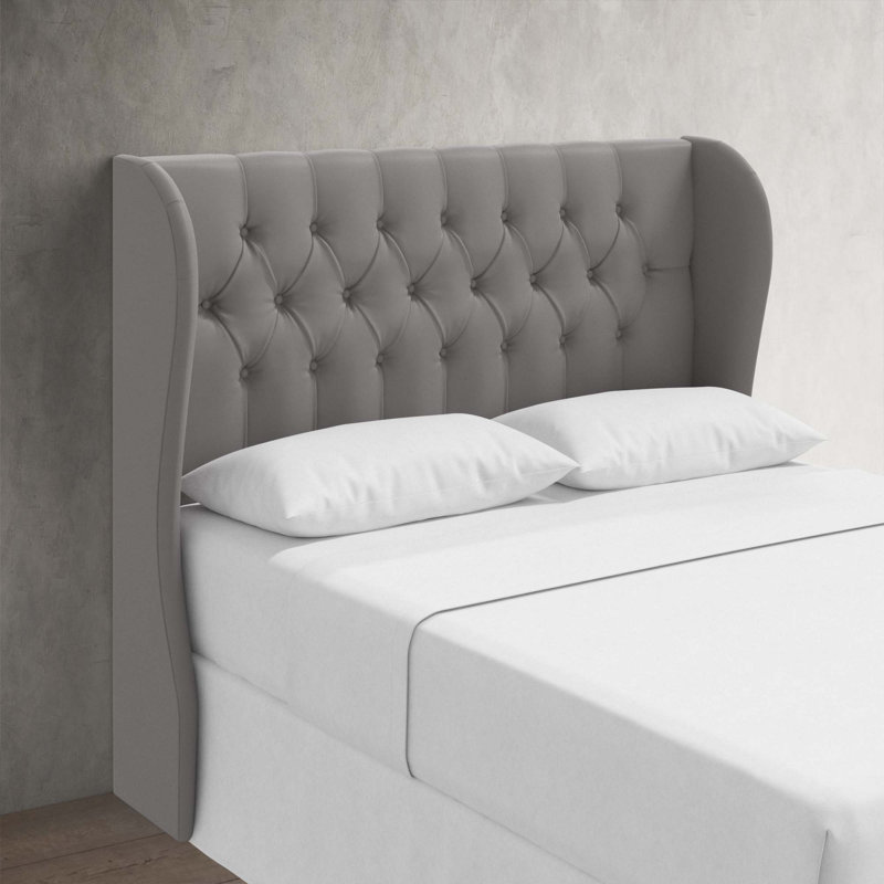 Tomey Upholstered Headboard, Classic Otter Performance Velvet, King