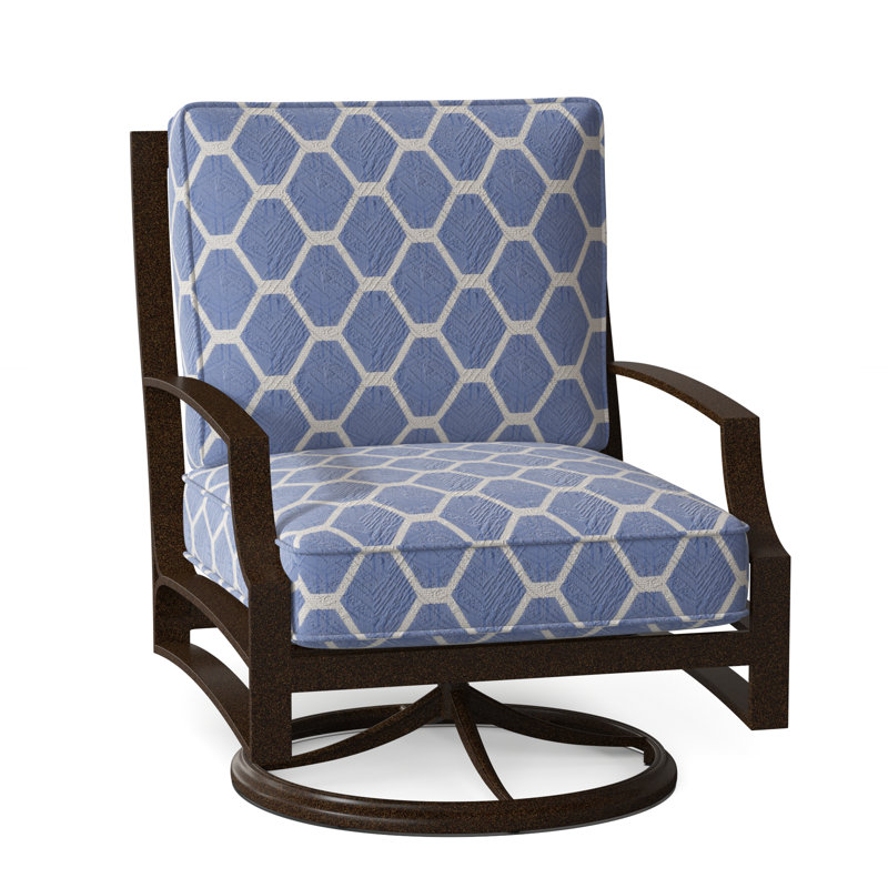 Seal Cove Outdoor Swivel Lounge Chair, Canvas Bird's Eye Sunbrella® Canvas, Chestnut Brown