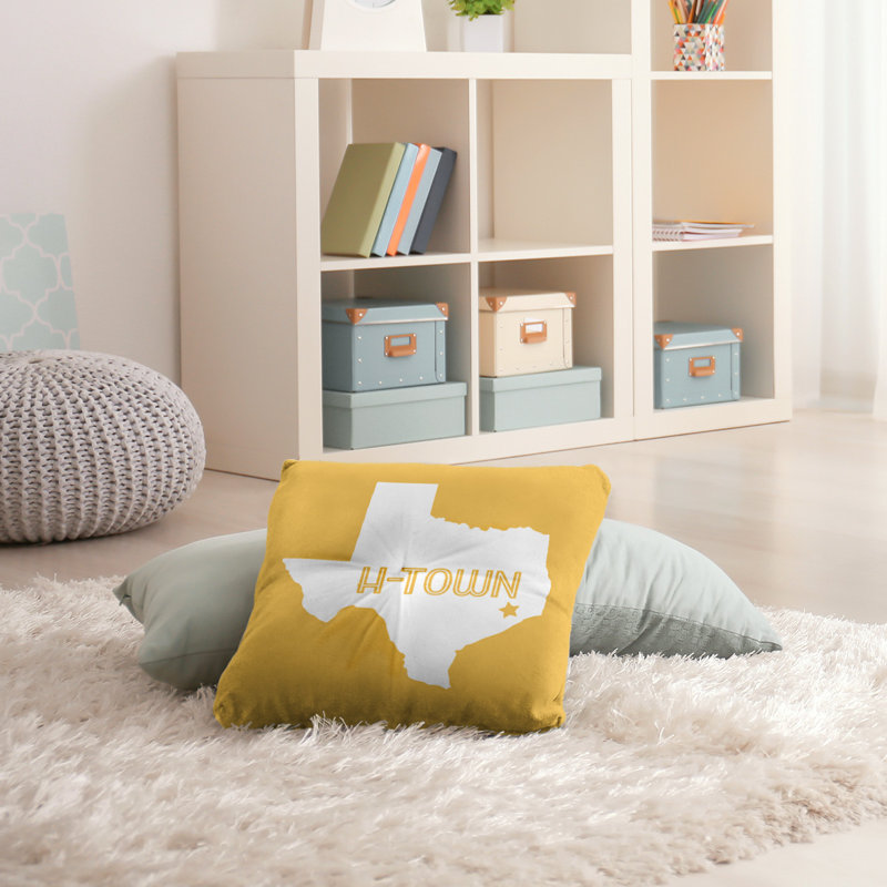Reversible Throw Pillow, 26" x 26", Yellow