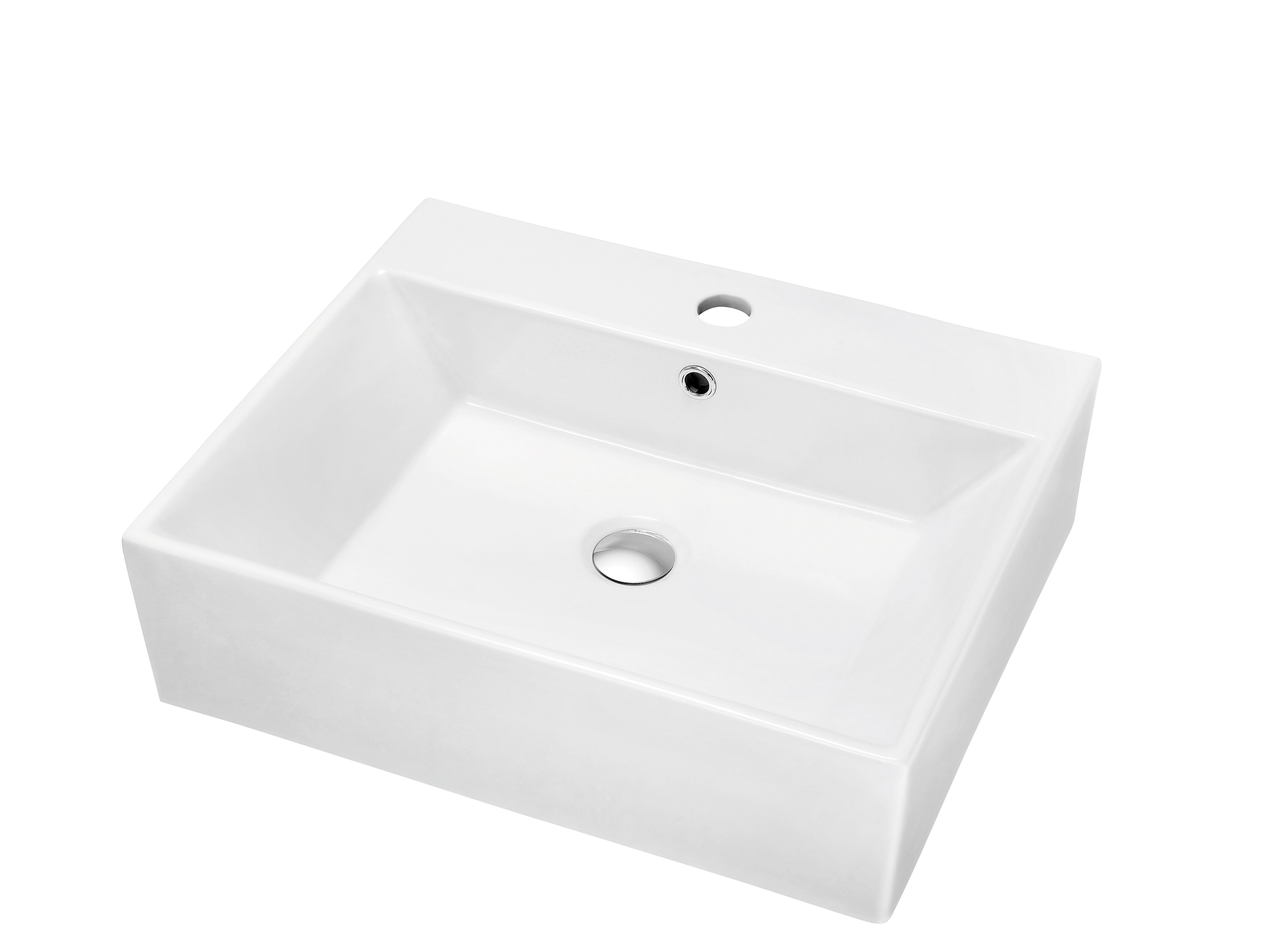 Dawn USA White Ceramic Rectangular Bathroom Sink with Overflow ...