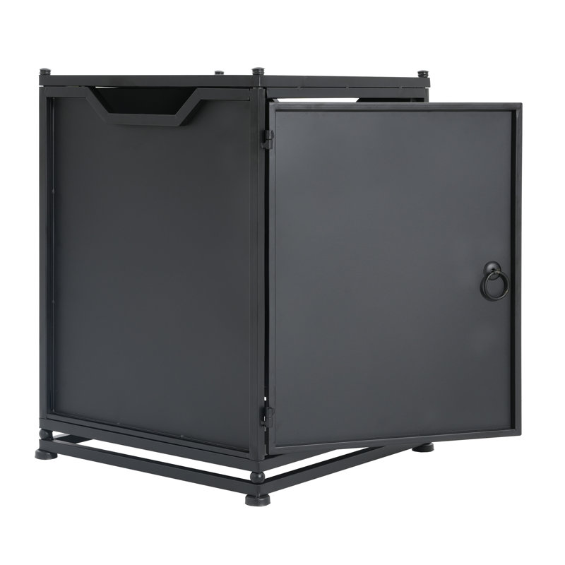 Porte-réservoir d'extérieur en métal noir mat, table d'appoint au look moderne et minimaliste, utilitaire multifonctionnel, fer thermolaqué, largeur de 15,55 po, profondeur, hauteur de 21,74 po, conception, utilisation, structure en fer