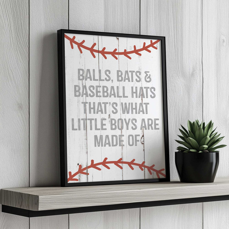 «Garçons et baseball» par Masey St. Studios, reproduction d'art, L 30 x H 40, Brun, Impression encadrée