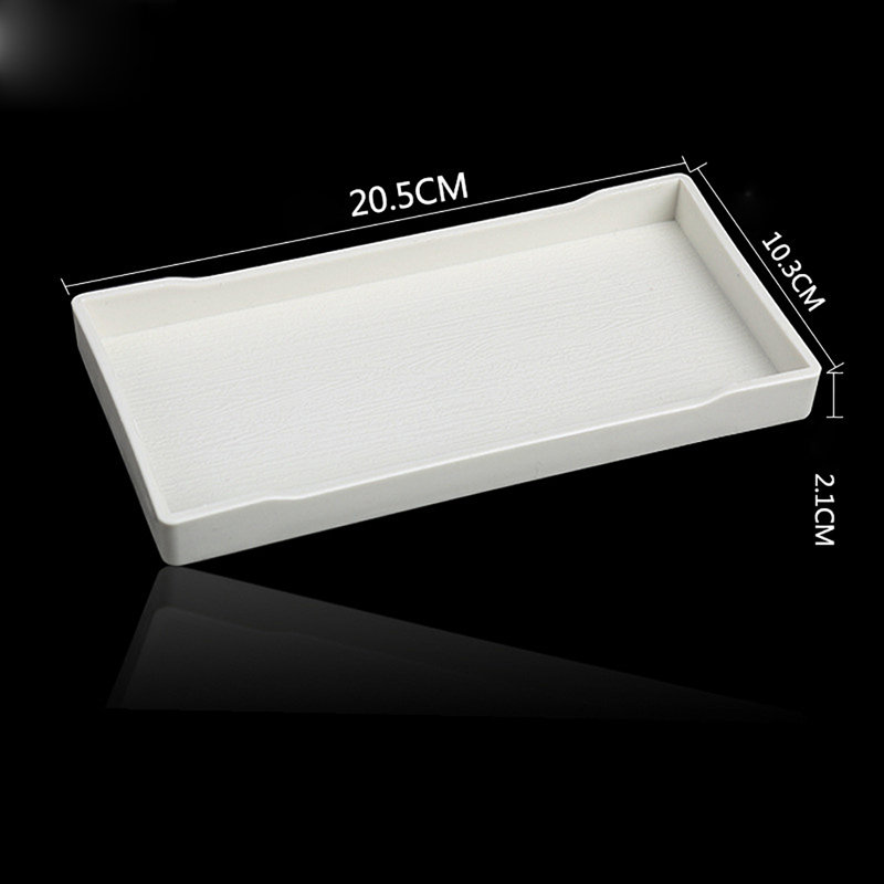 Tray Rectangular Water Cup Tea Tray White Antislip Plastic Tray