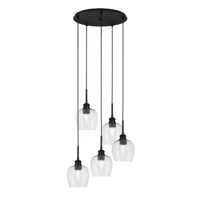 Luminaire suspendu grappe 5 lumières avec verre de 6 po Edge