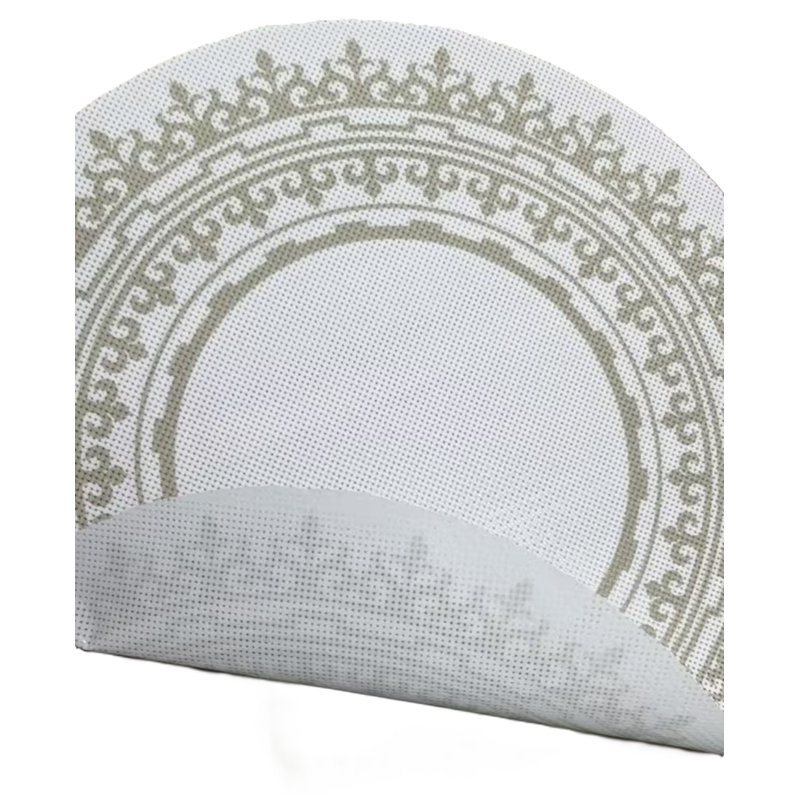 (38cm) Napperon en PVC taupe, Blanc / Taupe