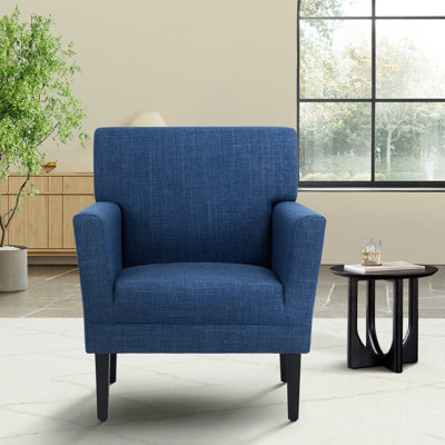 Edyce Wingback Armchair - Plush High-Resilience Cushion & Solid Wood Legs, Accent Chair