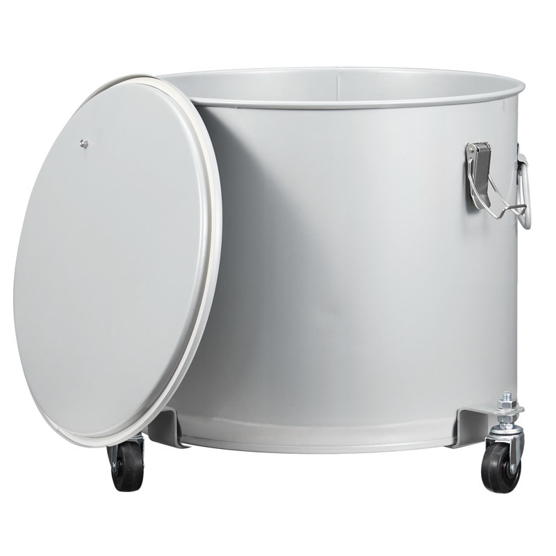 Seau à graisse de friteuse commerciale Enjyam de 38 litres (10 gallons) avec couvercle verrouillable, 4 clips de fixation rapide et sac filtrant – Bac de récupération d'huile en acier au carbone avec revêtement antirouille, monté sur roulettes, pour restaurants – États-Unis
