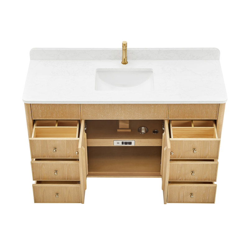 Ensemble de meuble-lavabo simple 60 po Taren, Gris cendré délavé